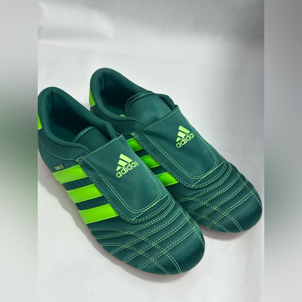 adidas Dark Green and Neon Green Taekwondo Shoes